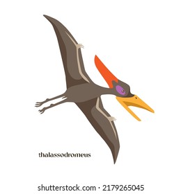 Hand drawn cartoon pterosaur Thalassodromeus