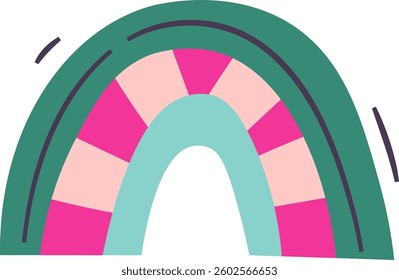 Hand Drawn Cartoon Rainbow Vector Illustration