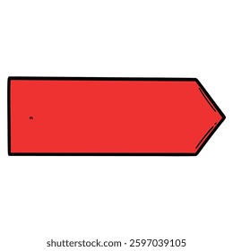 Hand drawn cartoon red bookmark isolated on white background. Vector illustration.