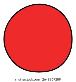 Hand drawn cartoon red circle isolated on white background. Vector illustration.