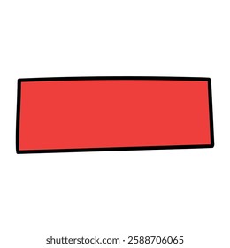 Hand drawn cartoon red minus sign isolated on white background. Vector illustration.