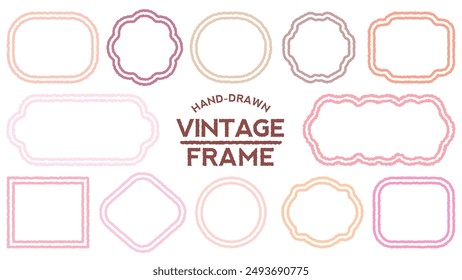 Hand drawn cartoon retro style chat box set. Doodle crayon drawing speech bubble sticker. Cute comics lace dialog quote frame for text. Heart flower shape  decorated speak blank for invitation. Girl