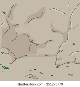 Hand Drawn Cartoon Rock Face Wall Stock Vector (Royalty Free) 251273770 ...