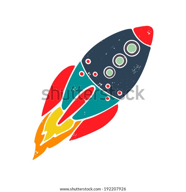 Hand Drawn Cartoon Rocket Childish Doodle Stock Vector (Royalty Free ...