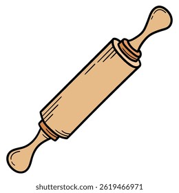 Handgezeichneter Cartoon-Rollstift einzeln auf weißem Hintergrund. Vektorgrafik.
