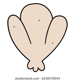 Hand drawn cartoon shell isolated on a white background. Vector illustration.