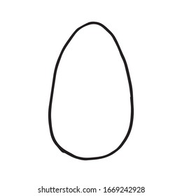 Hand drawn cartoon simple easter egg for Easter. Doodle vector sketch illustration in cute style.