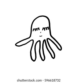 Hand drawn cartoon sketch fish as a vector.