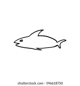 Hand drawn cartoon sketch fish as a vector.