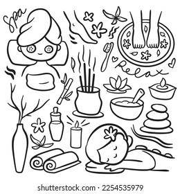 Hand Drawn Cartoon Spa Doodle Element