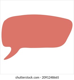 Hand drawn cartoon speech bubble, chat message shape, think cloud illustration