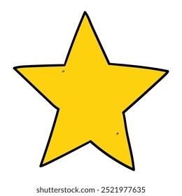 Dibujado a mano estrella de dibujos animados aislados sobre fondo blanco. Ilustración vectorial.