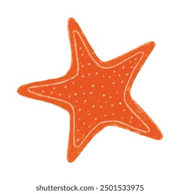 Hand drawn cartoon starfish illustration.