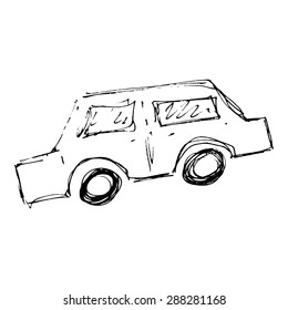 Hand drawn cartoon style car design