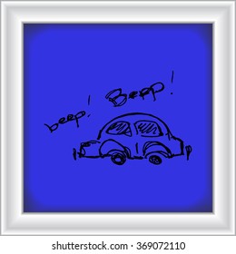 Hand drawn cartoon style car design
