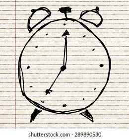 Hand drawn cartoon style clock design