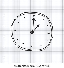 Hand drawn cartoon style clock design