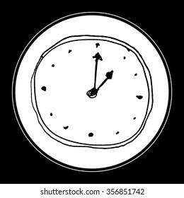Hand drawn cartoon style clock design