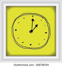 Hand drawn cartoon style clock design