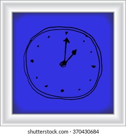 Hand drawn cartoon style clock design