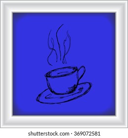 Hand drawn cartoon style coffee design