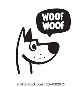 Hand drawn cartoon style dogs. Graphic vector set.