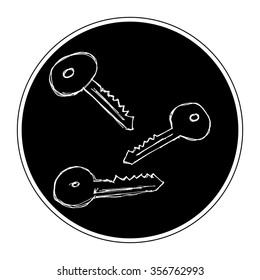 Hand drawn cartoon style key design
