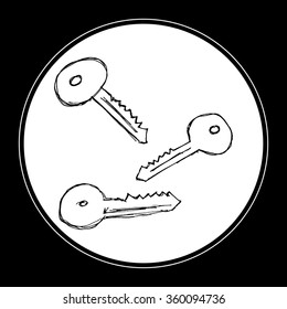 Hand drawn cartoon style key design