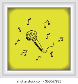 Hand drawn cartoon style microphone design