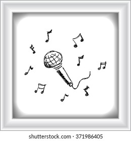 Hand drawn cartoon style microphone design