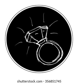 Hand drawn cartoon style ring design