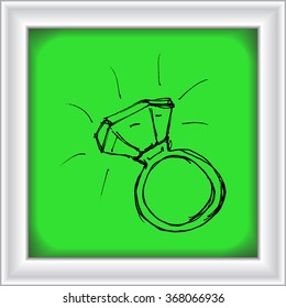 Hand drawn cartoon style ring design
