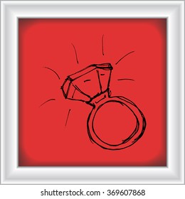 Hand drawn cartoon style ring design