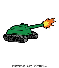 hand drawn cartoon tank