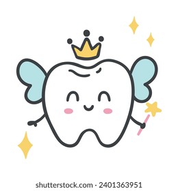 hand drawn cartoon tooth fairy godmother