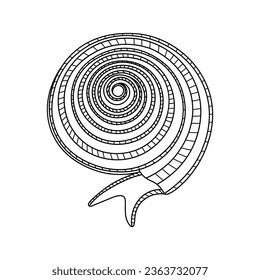 Hand drawn Cartoon Vector illustration spiral shell of sea snail icon Isolated on White Background