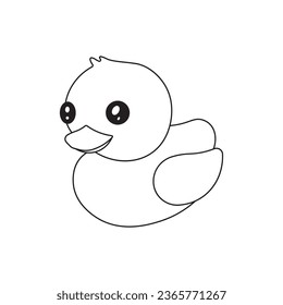 Hand drawn cartoon Vector illustration rubberduck icon in doodle style