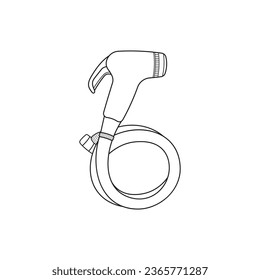 Dibujo manual Icono de ducha de chorro de ilustración vectorial en estilo doodle