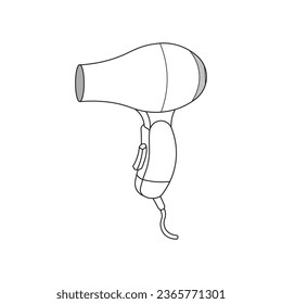 Dibujo manual Icono de secador de pelo ilustración vectorial en estilo doodle
