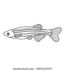 Hand drawn Cartoon Vector illustration zebra fish icon Isolated on White Background