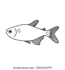 Hand drawn Cartoon Vector illustration beacon fish icon Isolated on White Background