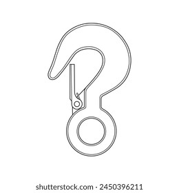 Hand drawn cartoon Vector illustration snap hook icon Isolated on White