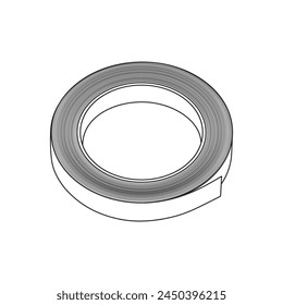 Hand drawn cartoon Vector illustration masking tape icon Isolated on White