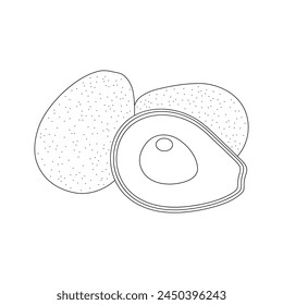 Hand drawn cartoon Vector illustration avocados icon Isolated on White