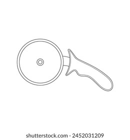 Hand drawn cartoon Vector illustration pizza slicer icon Isolated on White