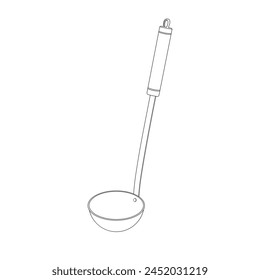 Hand drawn cartoon Vector illustration soup ladle icon Isolated on White