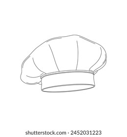 Hand drawn cartoon Vector illustration chef cap icon Isolated on White