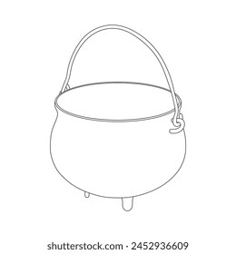 Hand drawn cartoon Vector illustration cauldron icon Isolated on White