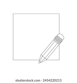 Hand drawn cartoon Vector illustration pencil and sticky note icon Isolated on White