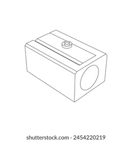 Hand drawn cartoon Vector illustration pencil sharpener icon Isolated on White